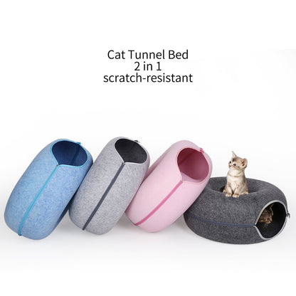 Cuccia Ciambella per Gatti con Tunnel